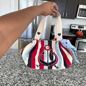 Juicy Couture Nautical Striped Shoulder Bag - Red, Blue, White